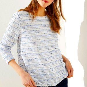 NWT Striped Boucle Sweatshirt Bubble Hem